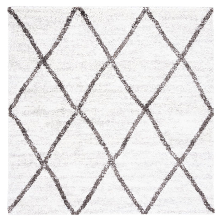 SAFAVIEH Berber Shag Collection BER526F Ivory / Grey Rug Image 1