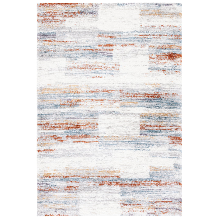 SAFAVIEH Berber Shag BER541A Blue Rust / Ivory Rug Image 1