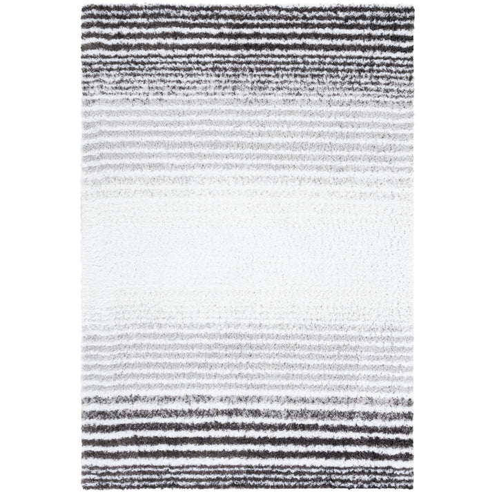 SAFAVIEH Berber Shag Collection BER559F Ivory / Grey Rug Image 1