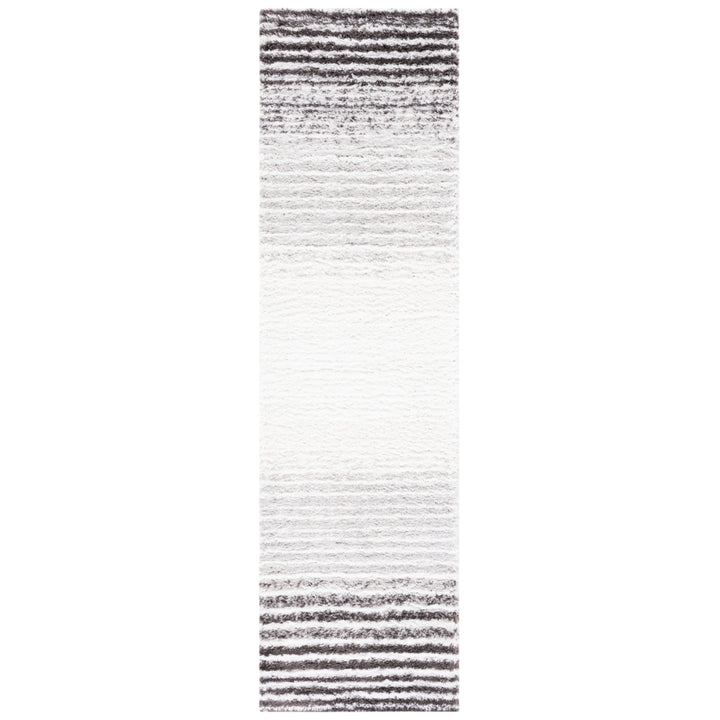 SAFAVIEH Berber Shag Collection BER559F Ivory / Grey Rug Image 5