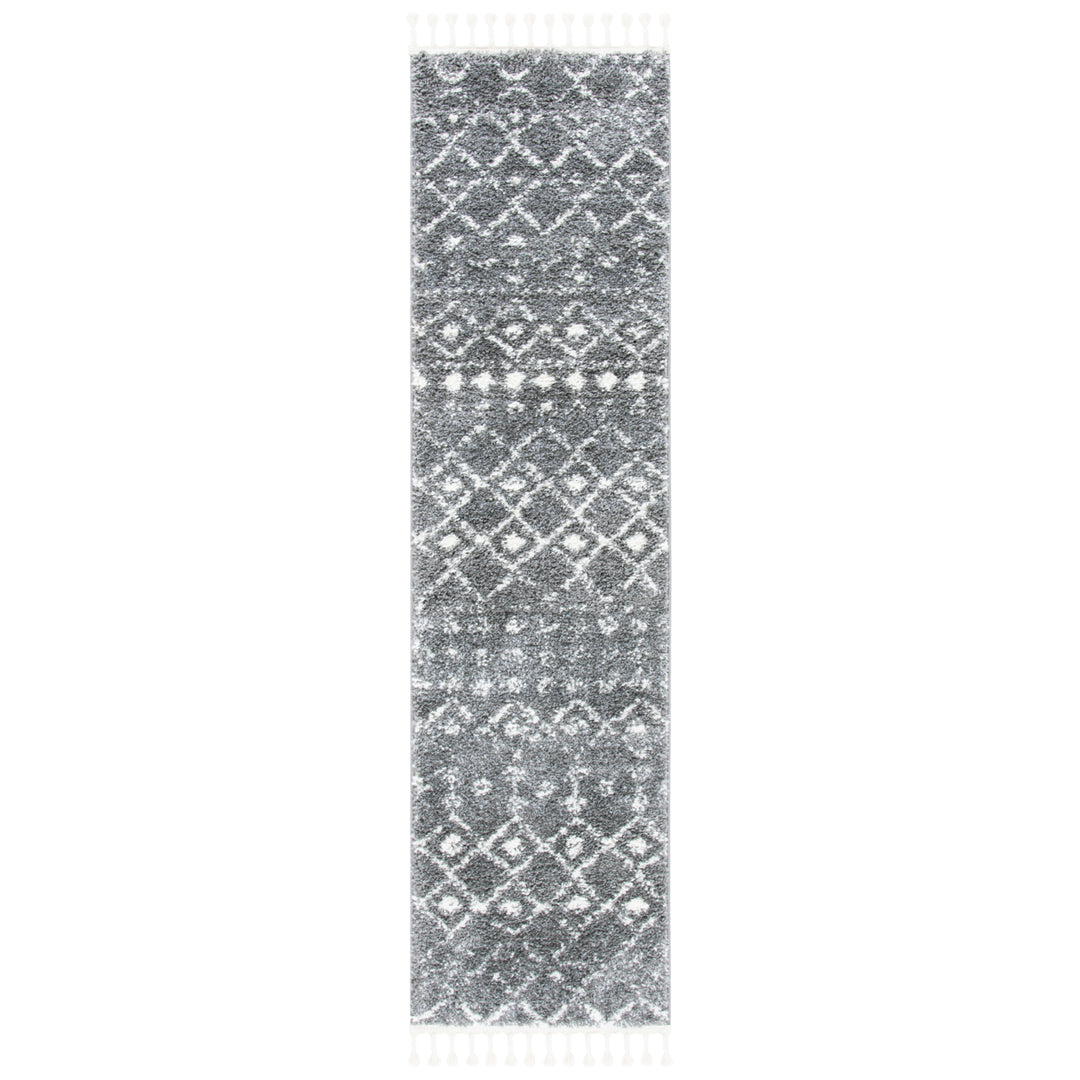 SAFAVIEH Berber Fringe Shag BFG516F Grey / Ivory Rug Image 5