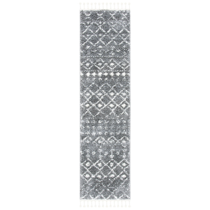 SAFAVIEH Berber Fringe Shag BFG516F Grey / Ivory Rug Image 5