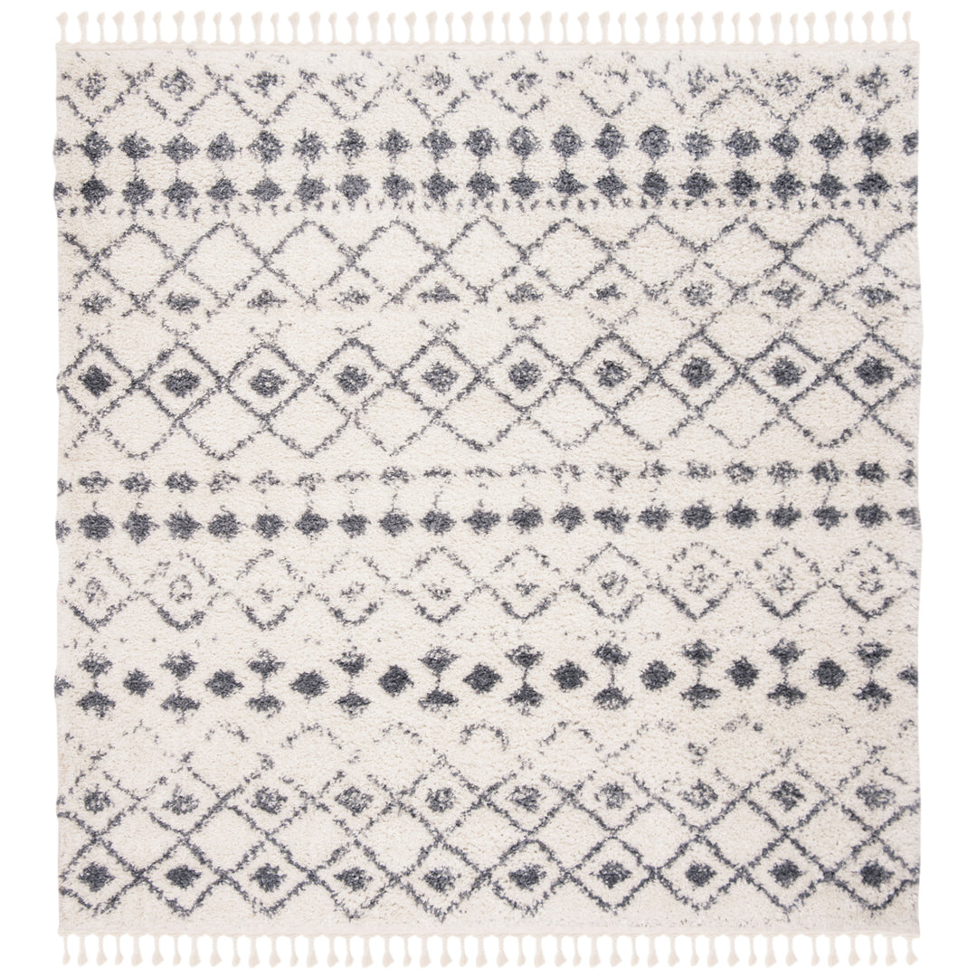 SAFAVIEH Berber Shag BFG516A Cream / Dark Grey Rug Image 6