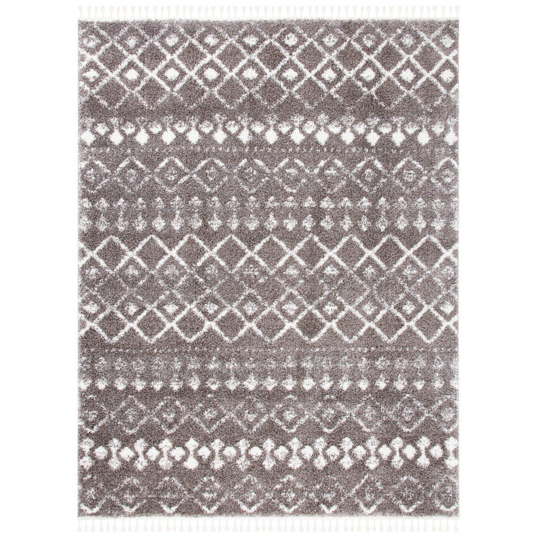 SAFAVIEH Berber Fringe Shag BFG516T Brown / Ivory Rug Image 1