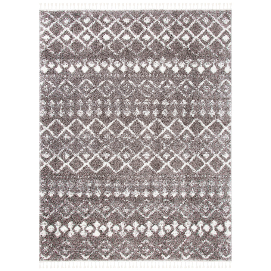 SAFAVIEH Berber Fringe Shag BFG516T Brown / Ivory Rug Image 1