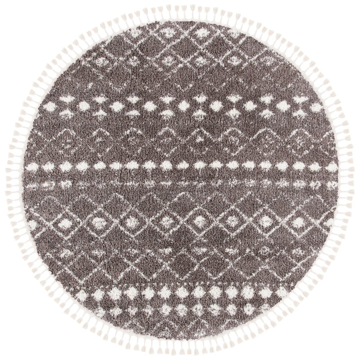 SAFAVIEH Berber Fringe Shag BFG516T Brown / Ivory Rug Image 4