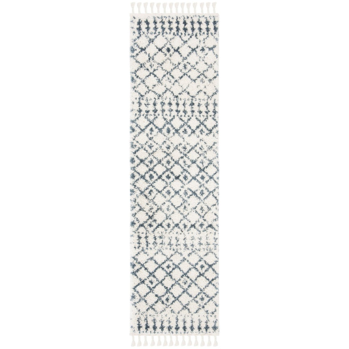 SAFAVIEH Berber Fringe Shag BFG519A Cream / Blue Rug Image 5