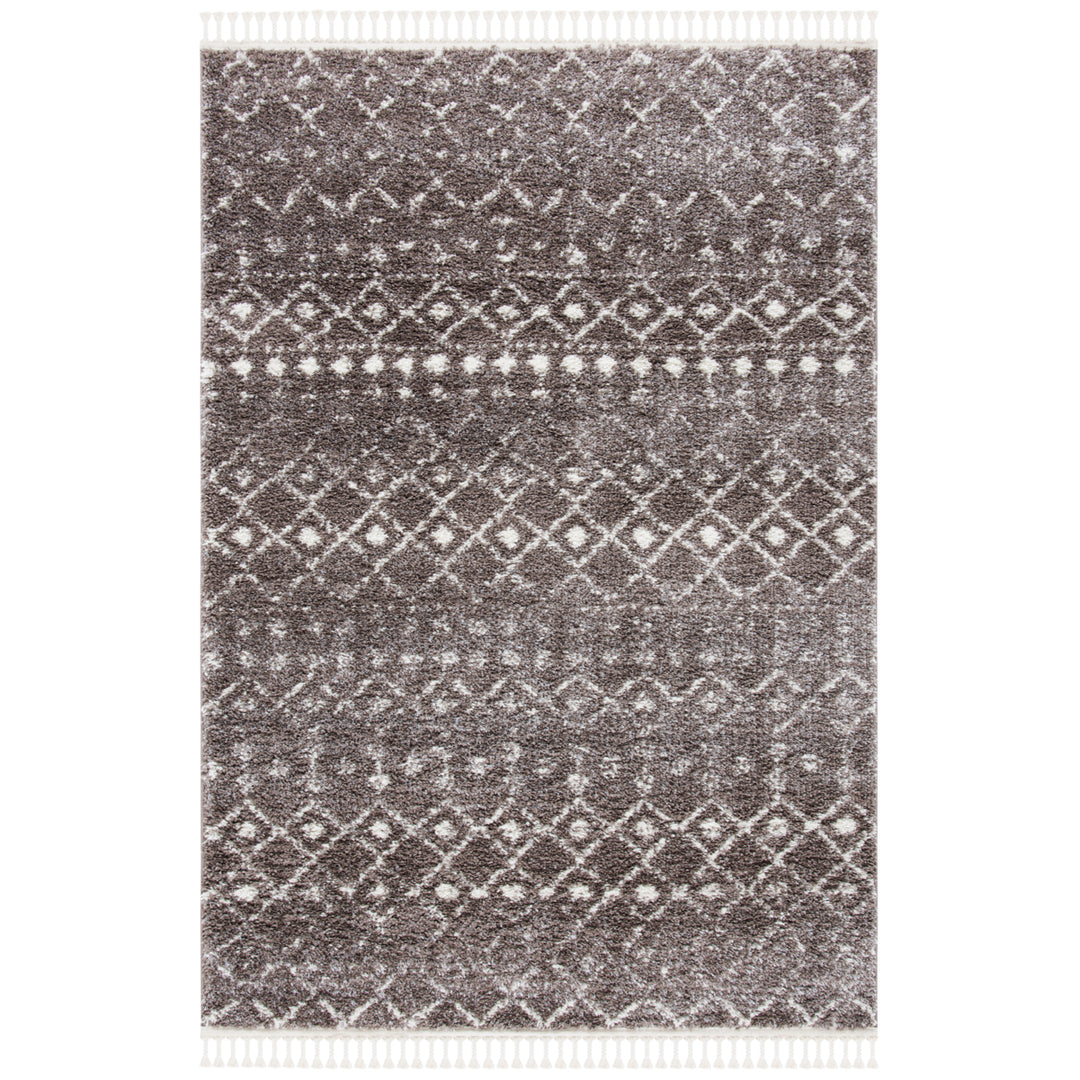 SAFAVIEH Berber Fringe Shag BFG516T Brown / Ivory Rug Image 9