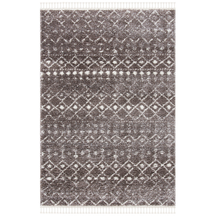 SAFAVIEH Berber Fringe Shag BFG516T Brown / Ivory Rug Image 9