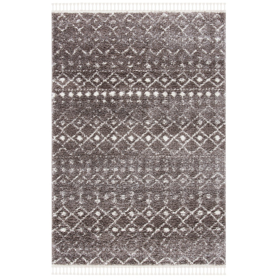 SAFAVIEH Berber Fringe Shag BFG516T Brown / Ivory Rug Image 1