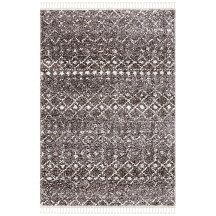 SAFAVIEH Berber Fringe Shag BFG516T Brown / Ivory Rug Image 1