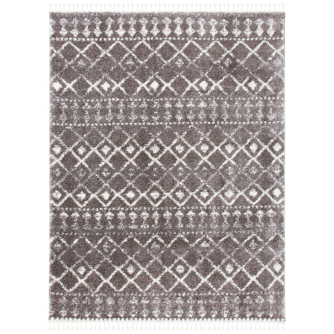 SAFAVIEH Berber Fringe Shag BFG519T Brown / Ivory Rug Image 1