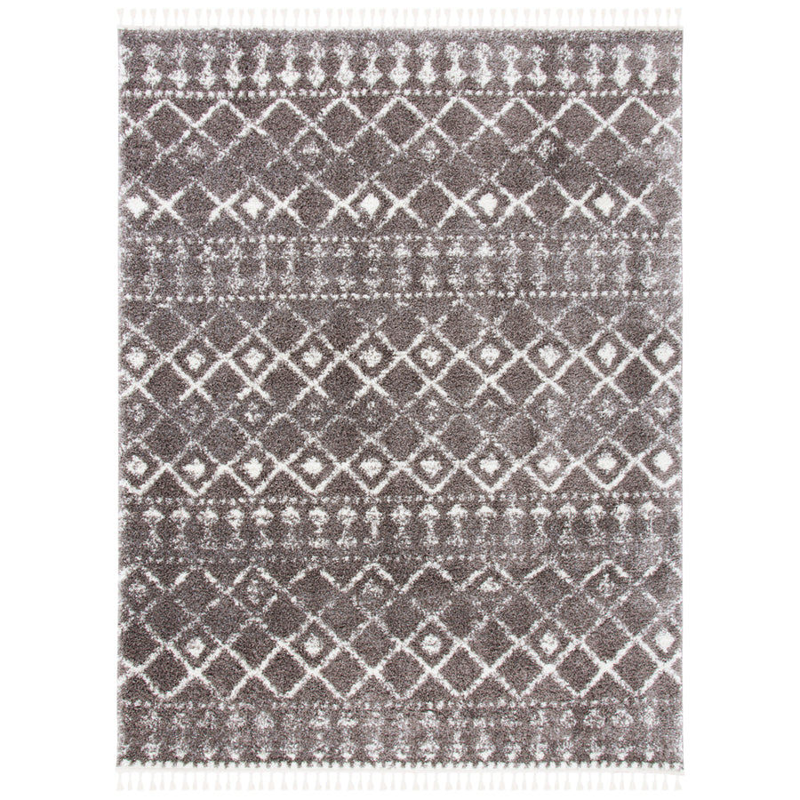 SAFAVIEH Berber Fringe Shag BFG519T Brown / Ivory Rug Image 1