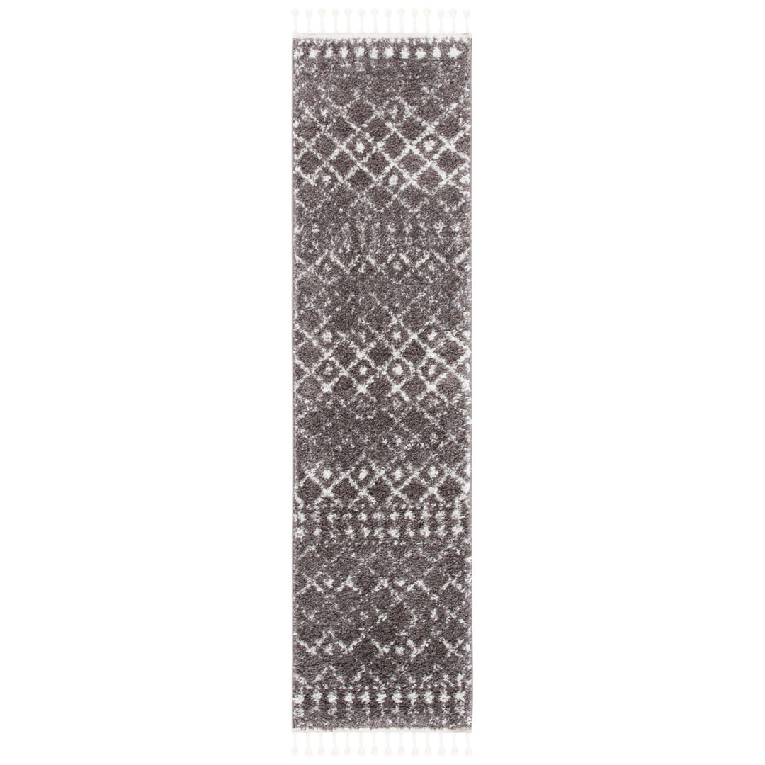 SAFAVIEH Berber Fringe Shag BFG519T Brown / Ivory Rug Image 5