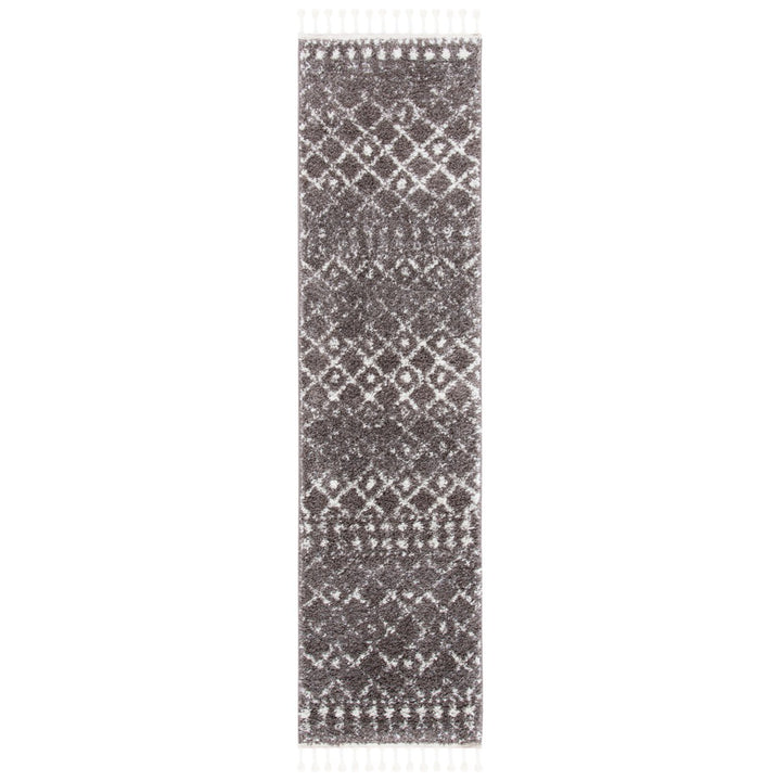 SAFAVIEH Berber Fringe Shag BFG519T Brown / Ivory Rug Image 5