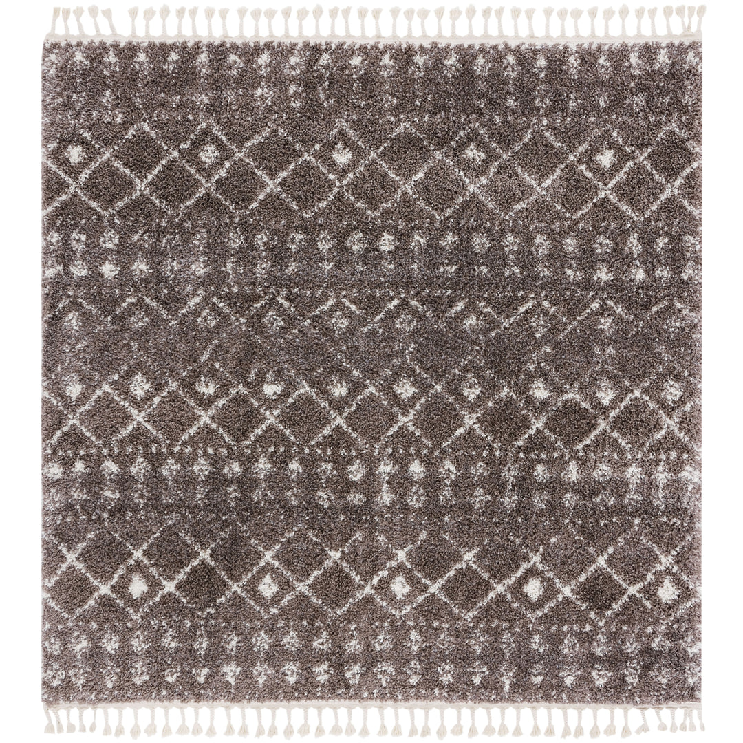 SAFAVIEH Berber Fringe Shag BFG519T Brown / Ivory Rug Image 6