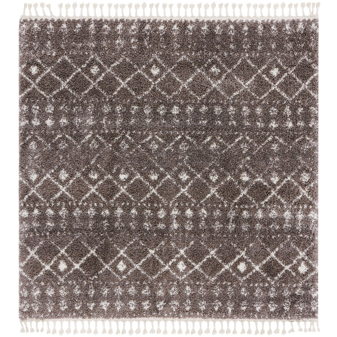 SAFAVIEH Berber Fringe Shag BFG519T Brown / Ivory Rug Image 1