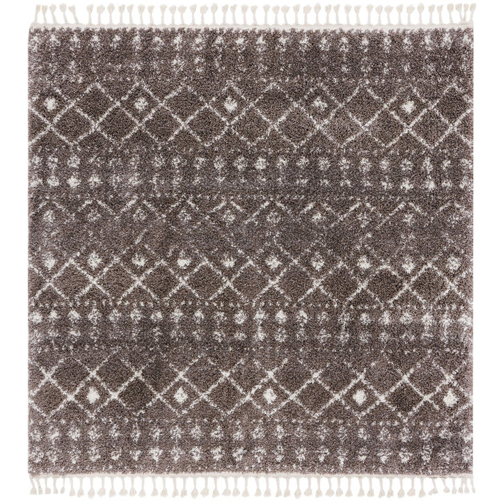 SAFAVIEH Berber Fringe Shag BFG519T Brown / Ivory Rug Image 1