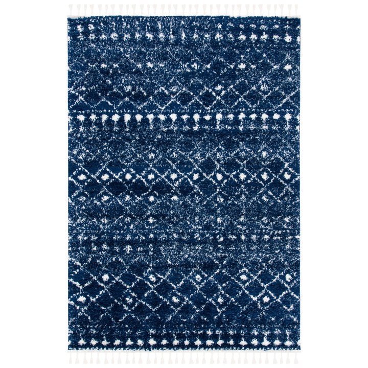 SAFAVIEH Berber Shag BFG519N Dark Blue / Ivory Rug Image 8