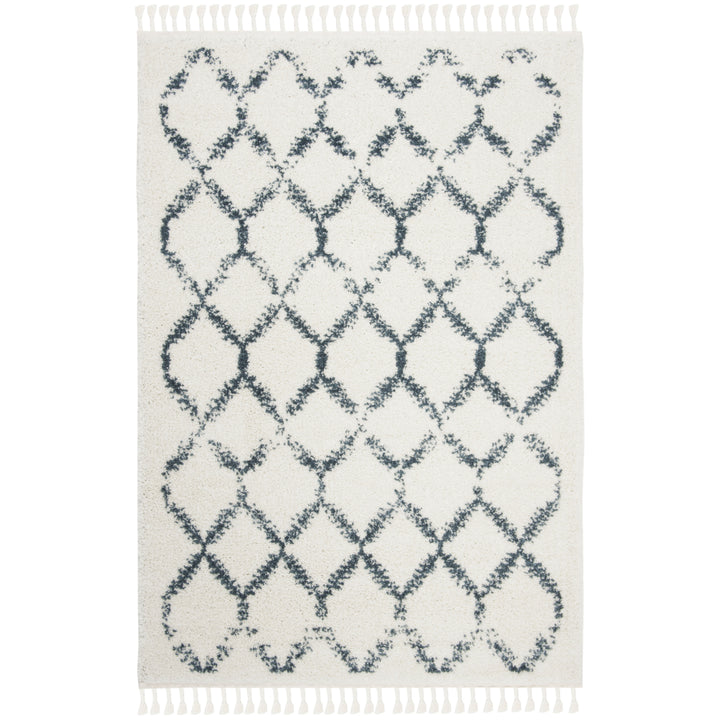 SAFAVIEH Berber Fringe Shag BFG524A Cream / Blue Rug Image 8