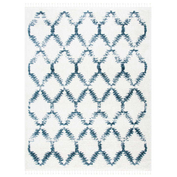 SAFAVIEH Berber Fringe Shag BFG524A Cream / Blue Rug Image 9