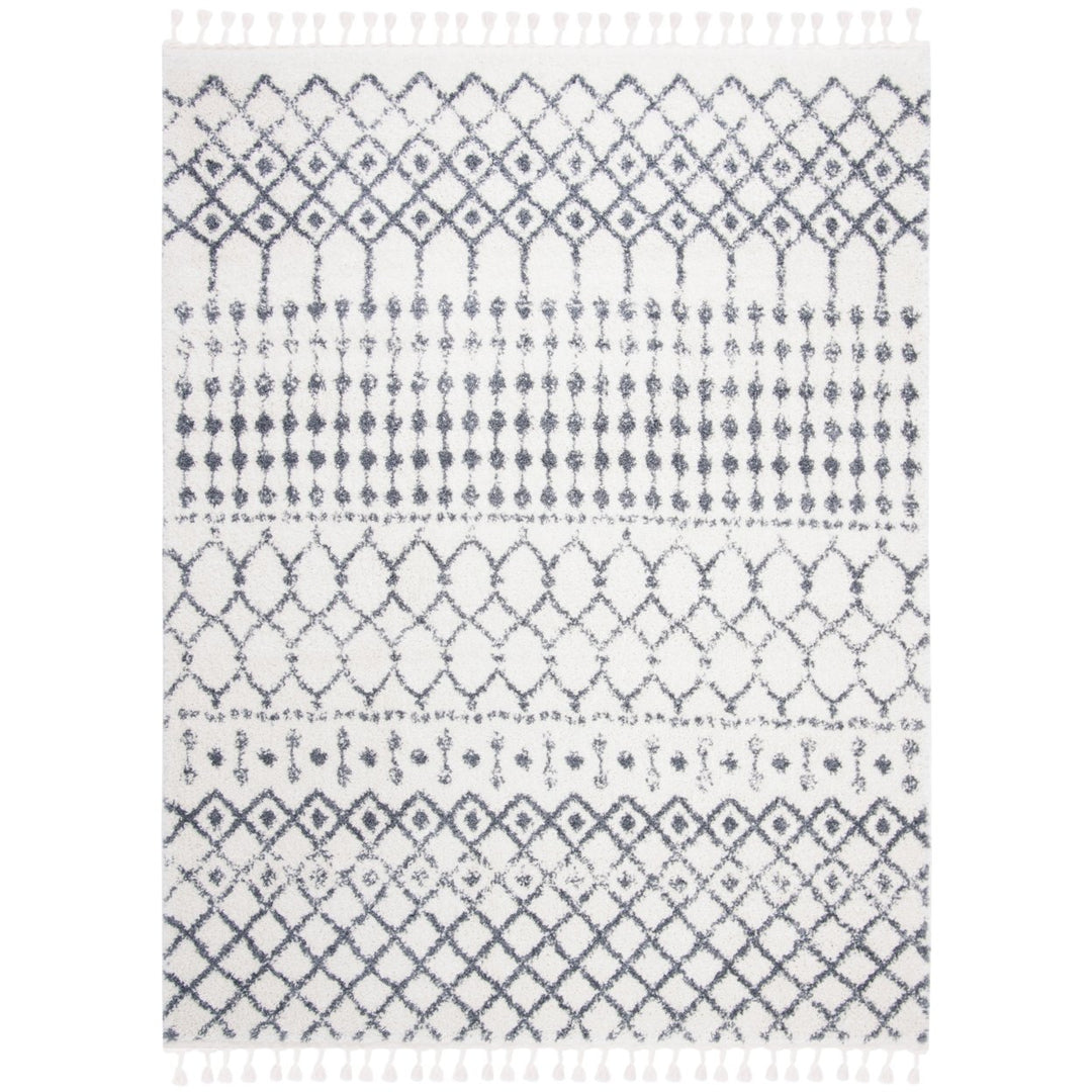 SAFAVIEH Berber Shag BFG540A Cream / Dark Grey Rug Image 1