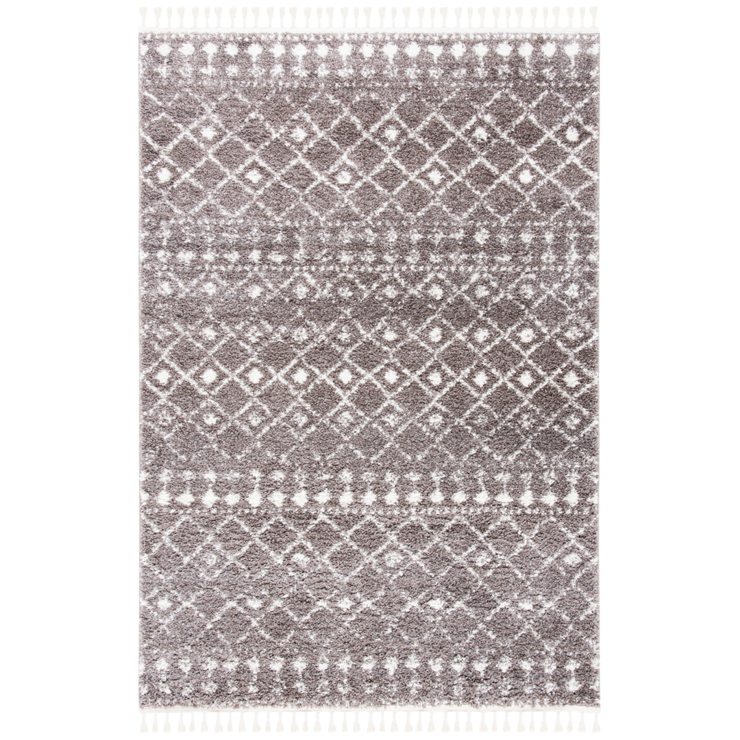 SAFAVIEH Berber Fringe Shag BFG519T Brown / Ivory Rug Image 9