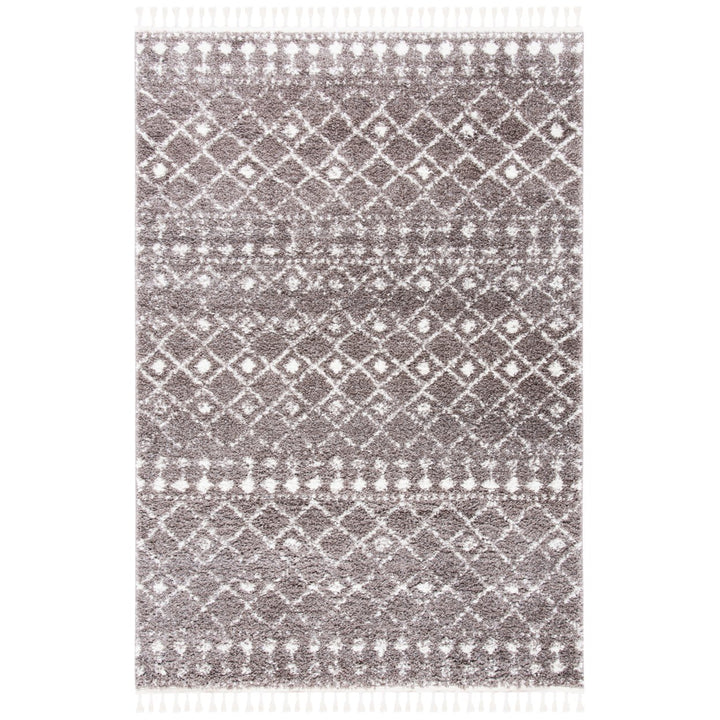 SAFAVIEH Berber Fringe Shag BFG519T Brown / Ivory Rug Image 1