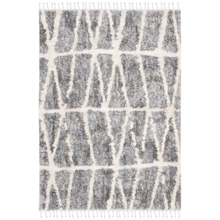 SAFAVIEH Berber Fringe Shag BFG605N Grey / Cream Rug Image 1