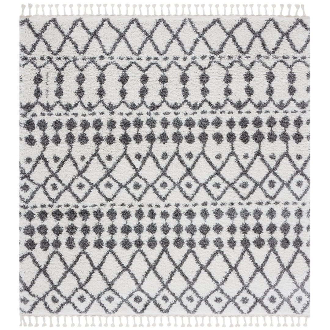 SAFAVIEH Berber Shag BFG538A Ivory / Dark Grey Rug Image 6