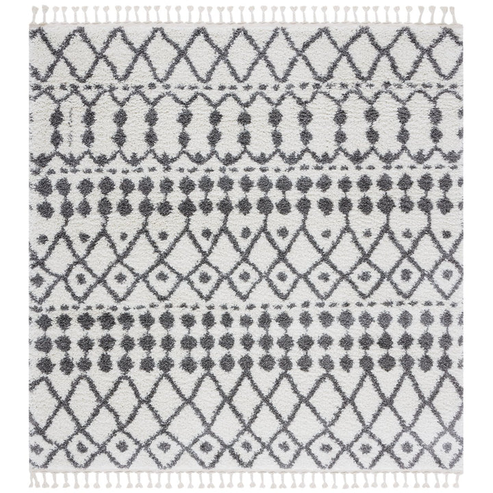 SAFAVIEH Berber Shag BFG538A Ivory / Dark Grey Rug Image 6