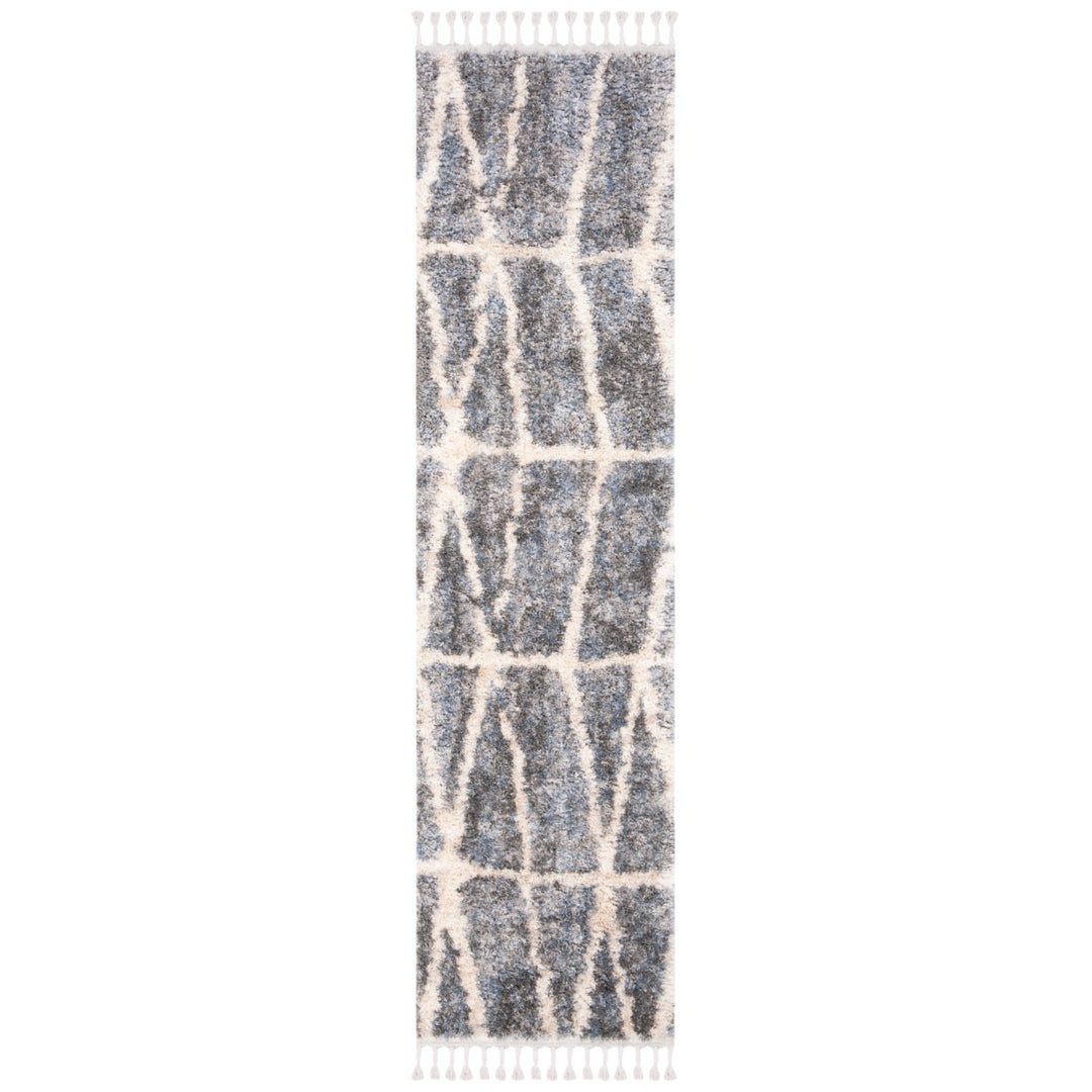 SAFAVIEH Berber Fringe Shag BFG605N Grey / Cream Rug Image 1