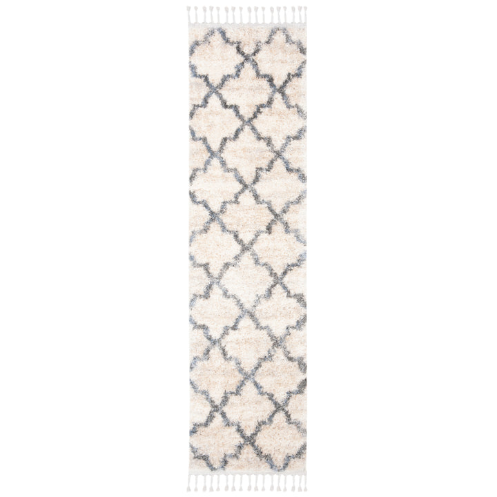 SAFAVIEH Berber Fringe Shag BFG627A Cream / Grey Rug Image 3