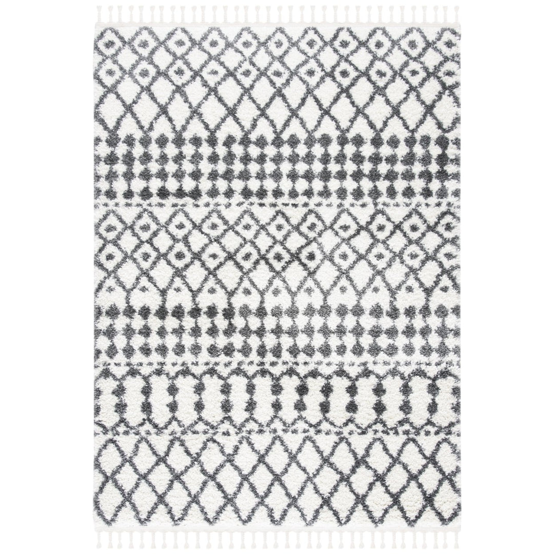 SAFAVIEH Berber Shag BFG538A Ivory / Dark Grey Rug Image 1