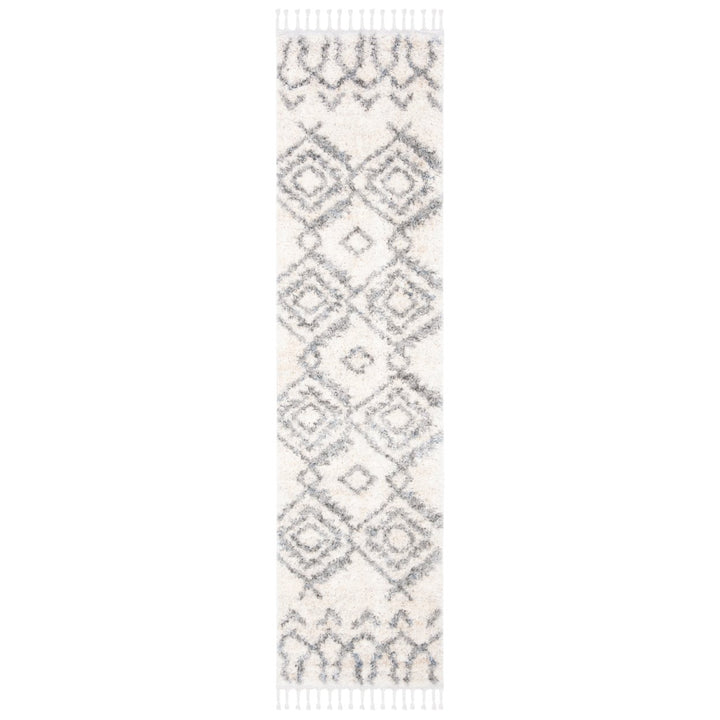 SAFAVIEH Berber Fringe Shag BFG611A Cream / Grey Rug Image 3