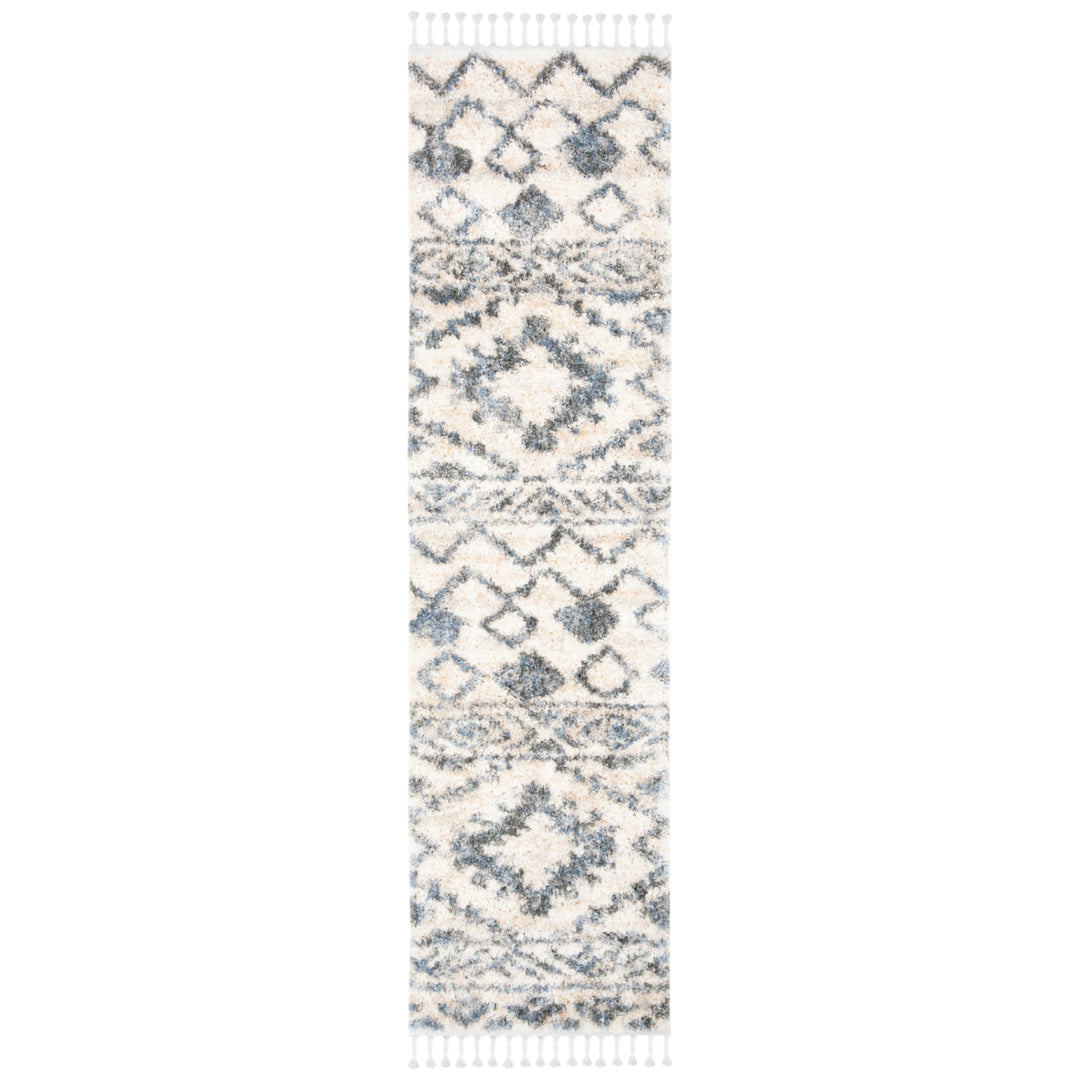 SAFAVIEH Berber Fringe Shag BFG606A Cream / Navy Rug Image 3