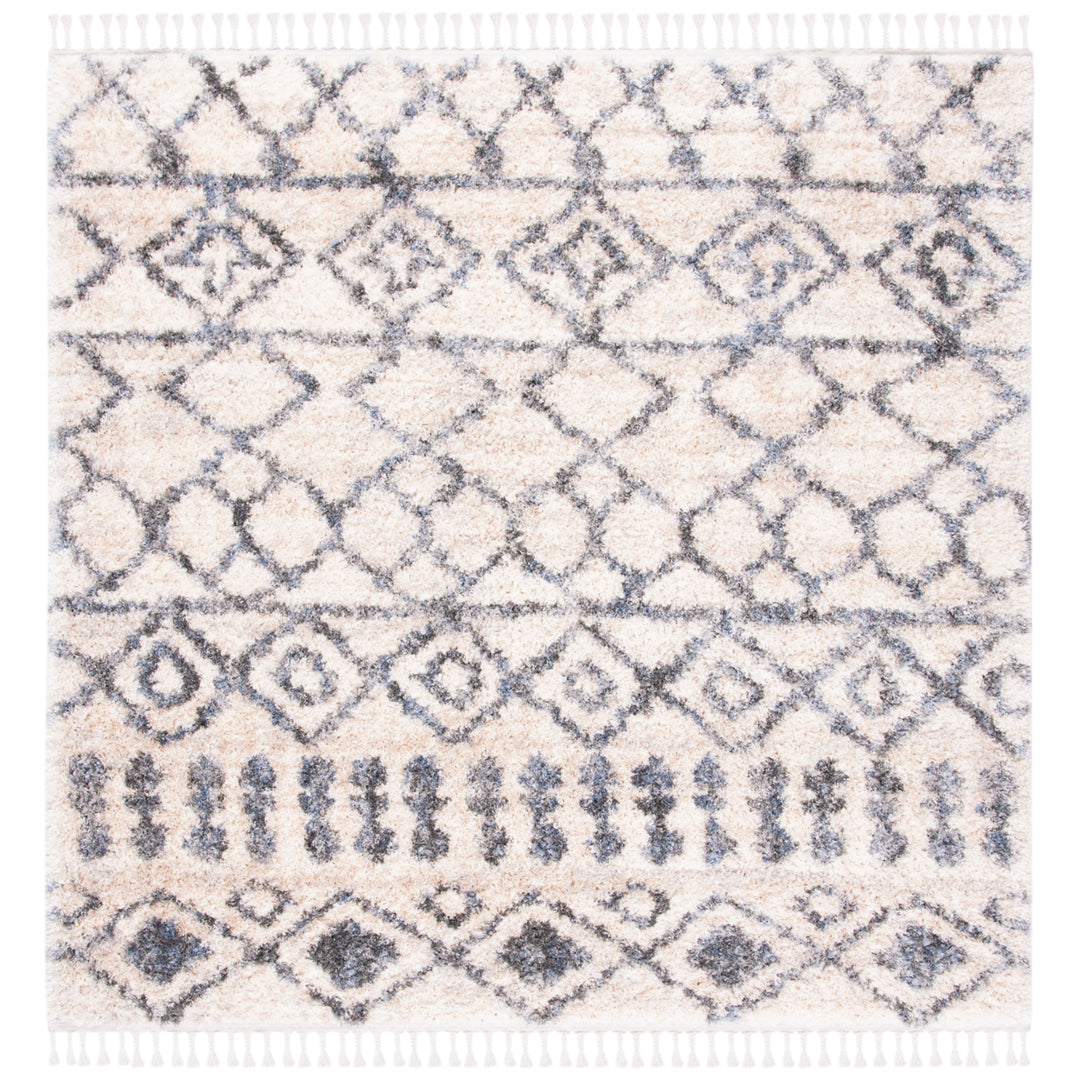 SAFAVIEH Berber Fringe Shag BFG626A Cream / Grey Rug Image 3