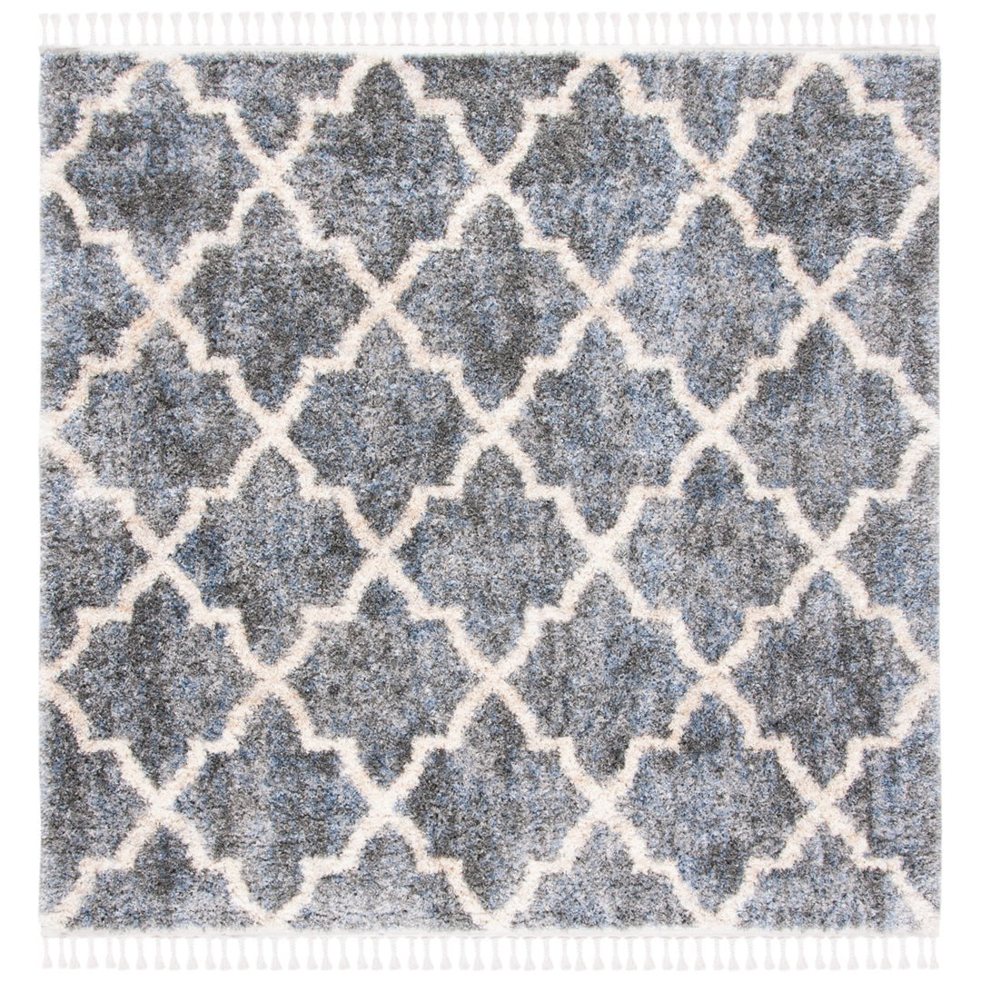 SAFAVIEH Berber Fringe Shag BFG627N Grey / Cream Rug Image 4