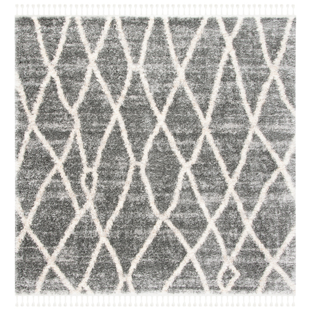 SAFAVIEH Berber Fringe Shag BFG628F Grey / Cream Rug Image 4