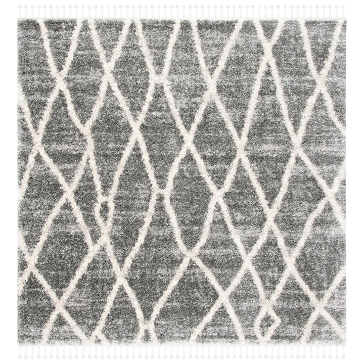 SAFAVIEH Berber Fringe Shag BFG628F Grey / Cream Rug Image 4