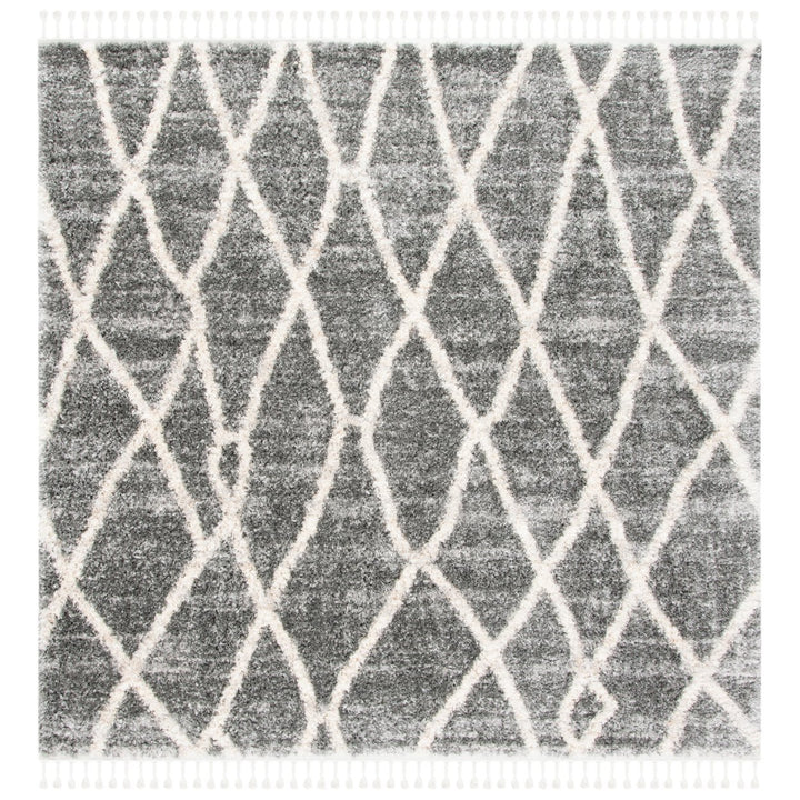 SAFAVIEH Berber Fringe Shag BFG628F Grey / Cream Rug Image 1