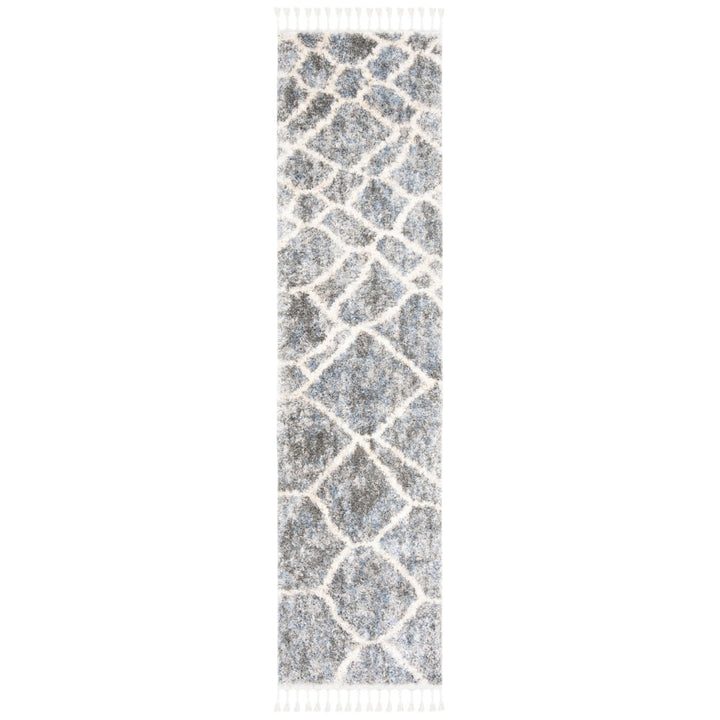 SAFAVIEH Berber Fringe Shag BFG629F Grey / Cream Rug Image 1