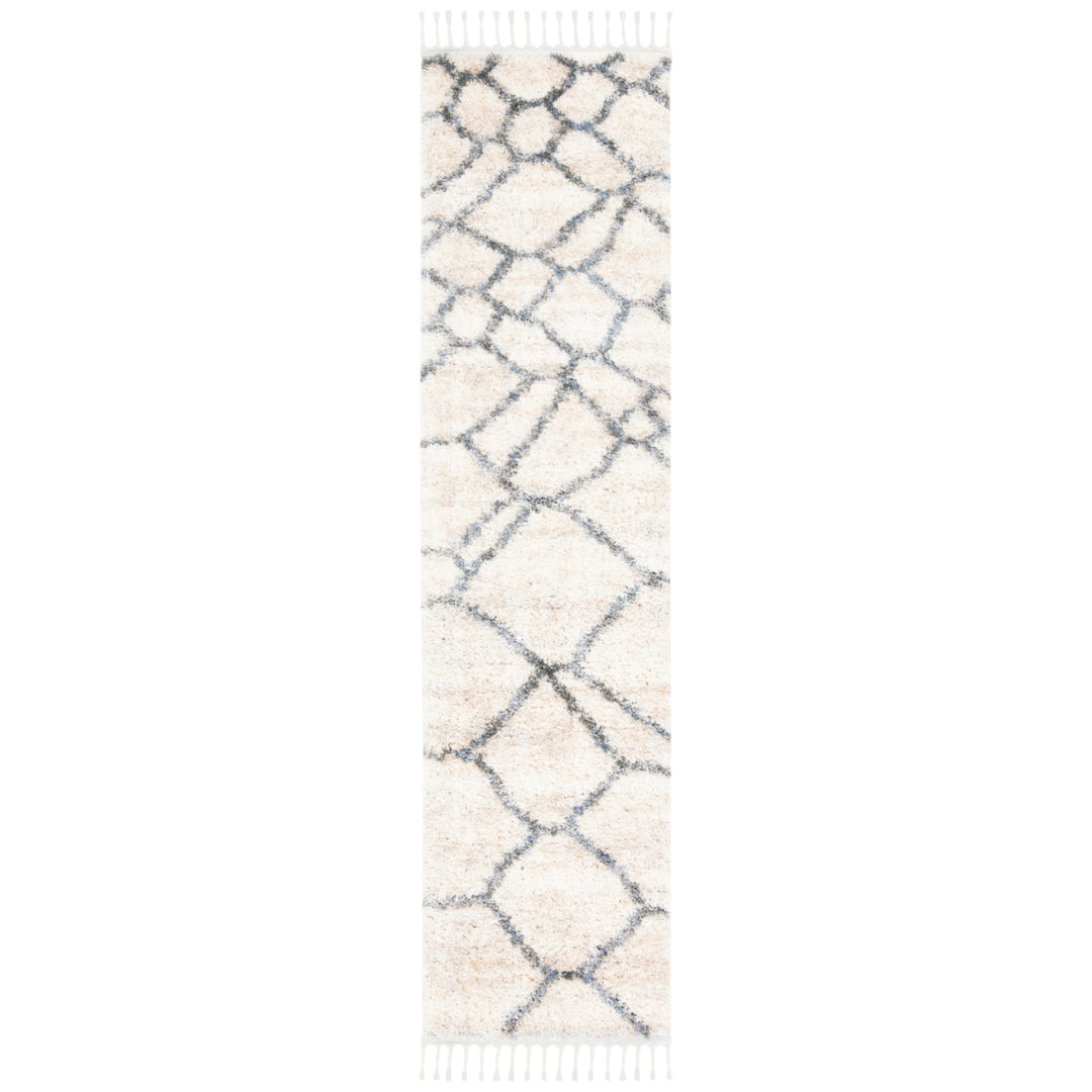 SAFAVIEH Berber Fringe Shag BFG629A Cream / Grey Rug Image 3