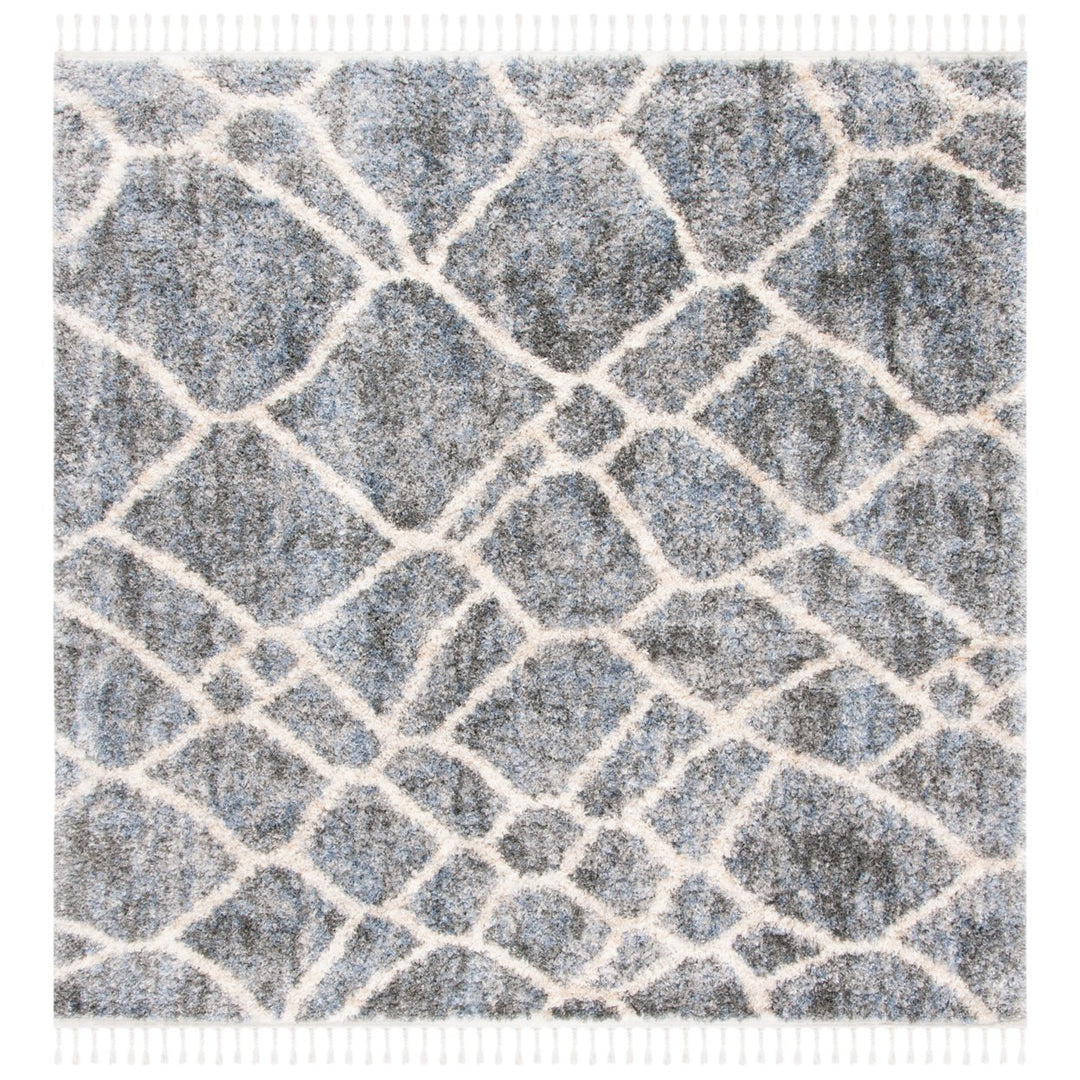 SAFAVIEH Berber Fringe Shag BFG629F Grey / Cream Rug Image 1