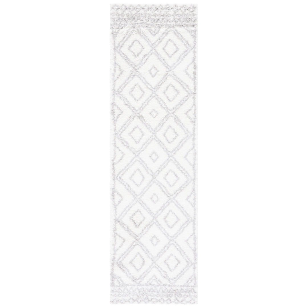 SAFAVIEH Berber Shag Collection BER589A Ivory / Grey Rug Image 1