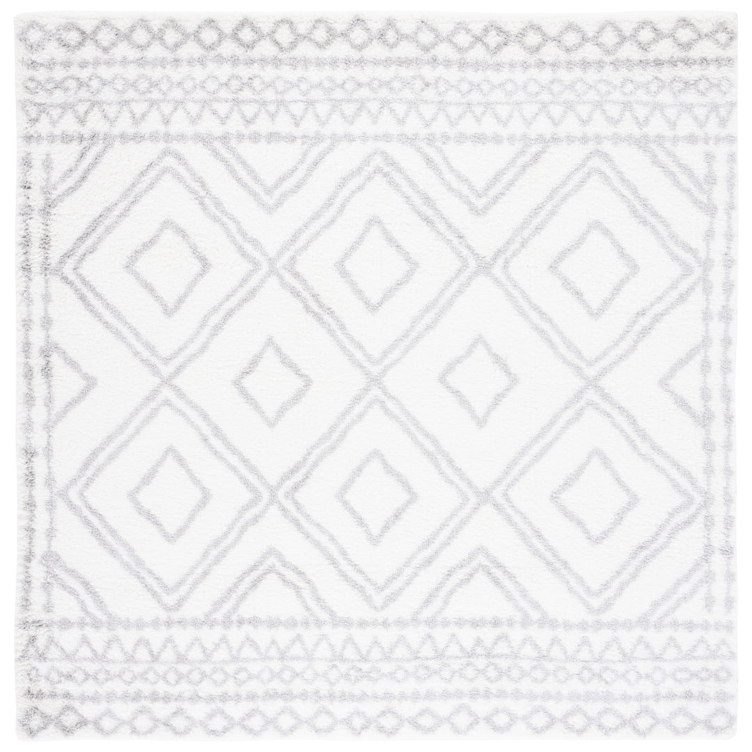 SAFAVIEH Berber Shag Collection BER589A Ivory / Grey Rug Image 5