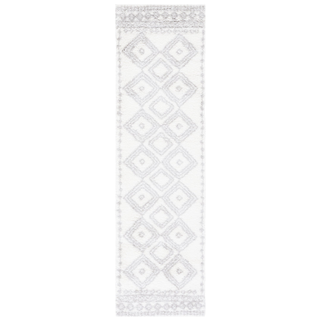 SAFAVIEH Berber Shag Collection BER591B Ivory / Grey Rug Image 1