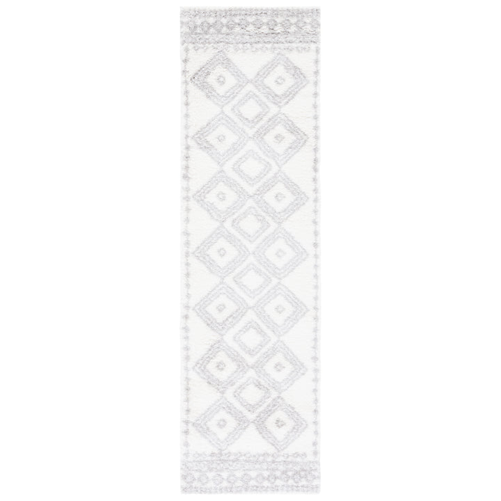 SAFAVIEH Berber Shag Collection BER591B Ivory / Grey Rug Image 1