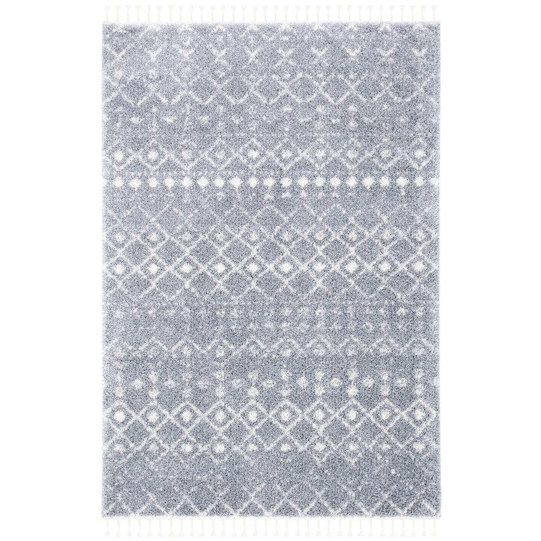 SAFAVIEH Berber Fringe Shag BFG516G Lt Grey /Ivory Rug Image 1