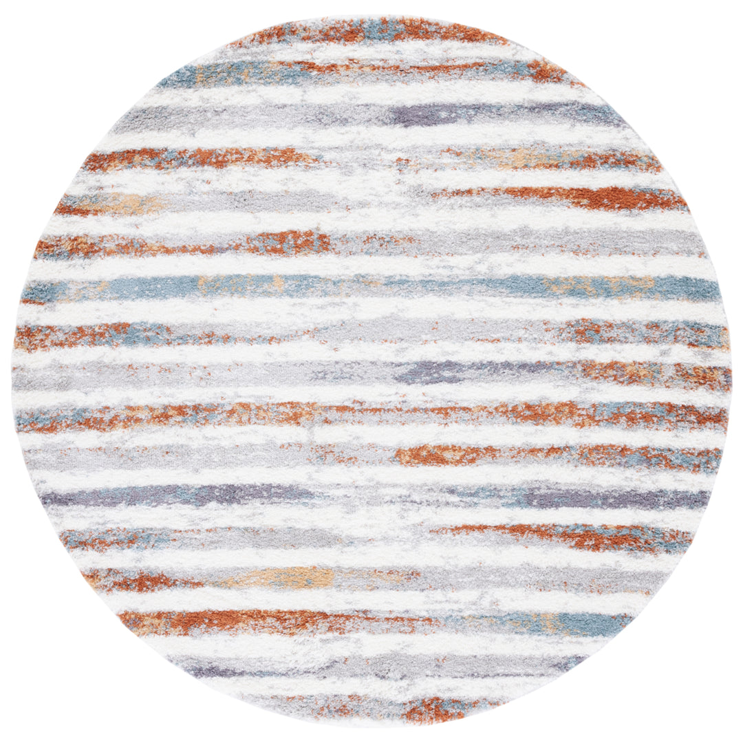 SAFAVIEH Berber Shag BER583A Blue Rust / Ivory Rug Image 4